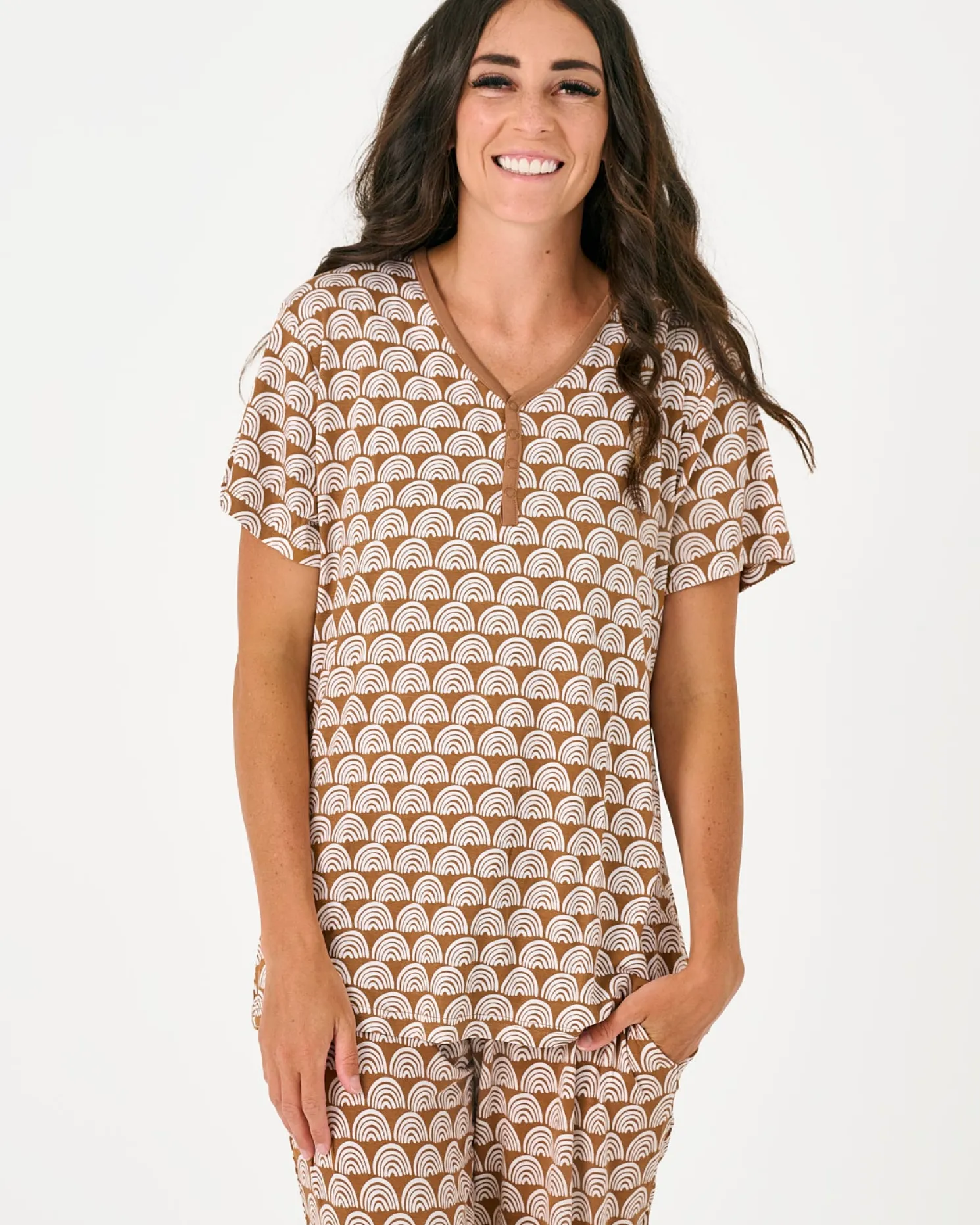 Rust Rainbows Women's Short Sleeve Pajama Top