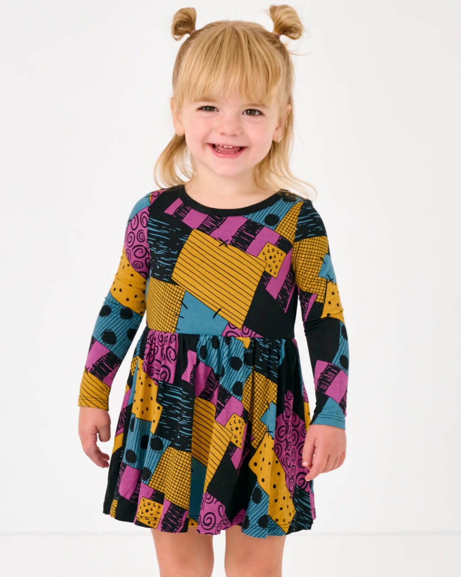 Sally's Patchwork Twirl Dress with Bodysuit