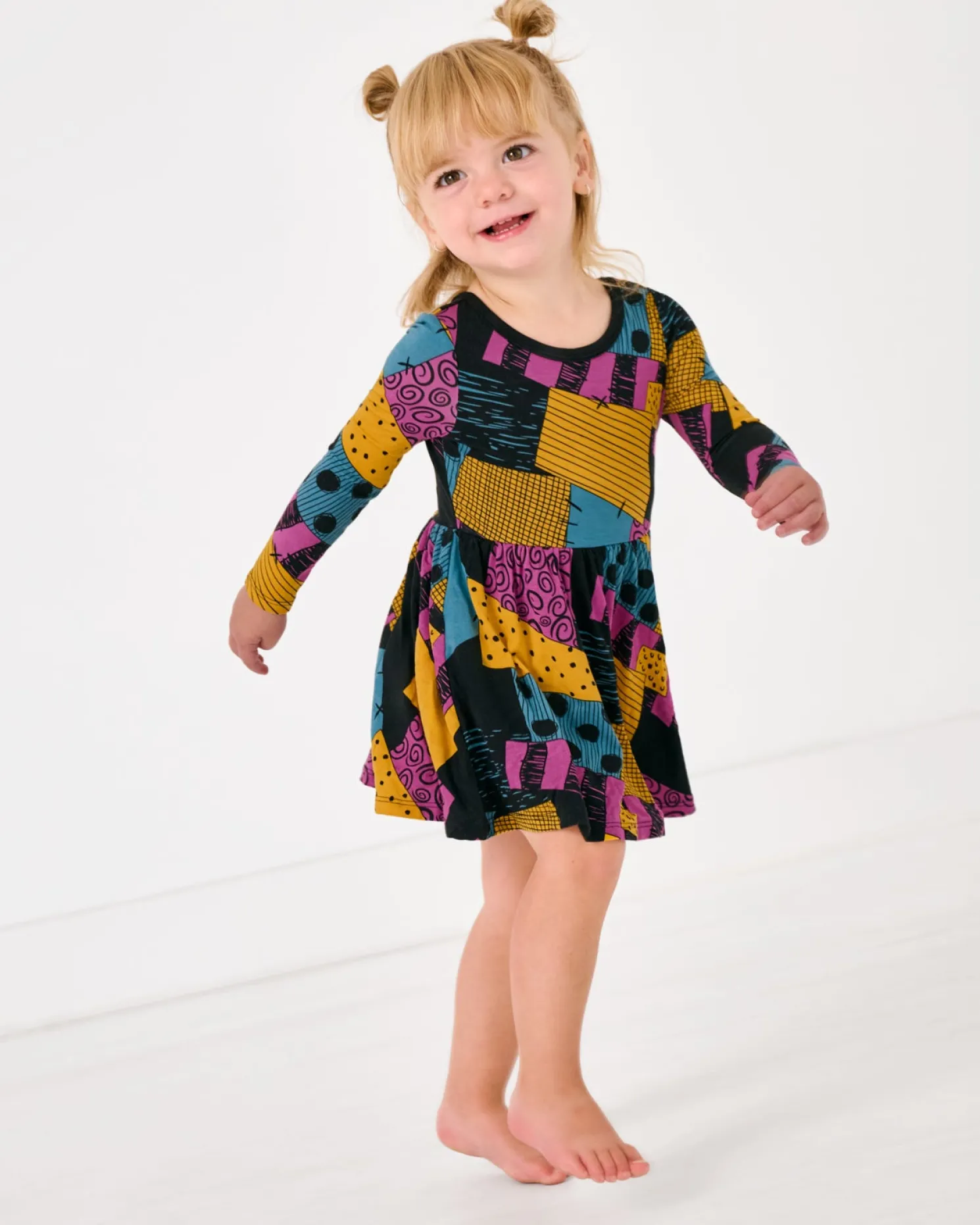 Sally's Patchwork Twirl Dress with Bodysuit