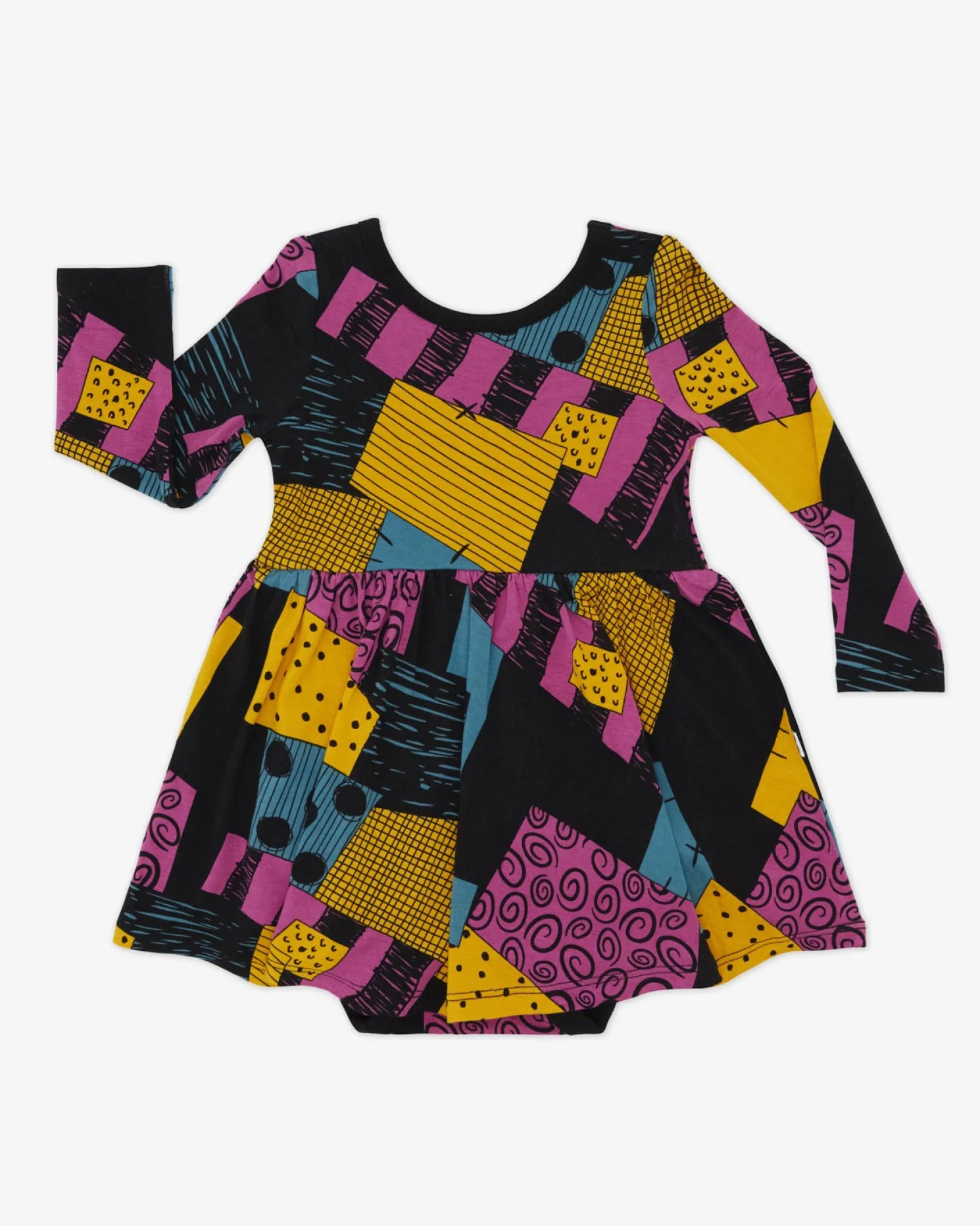 Sally's Patchwork Twirl Dress with Bodysuit