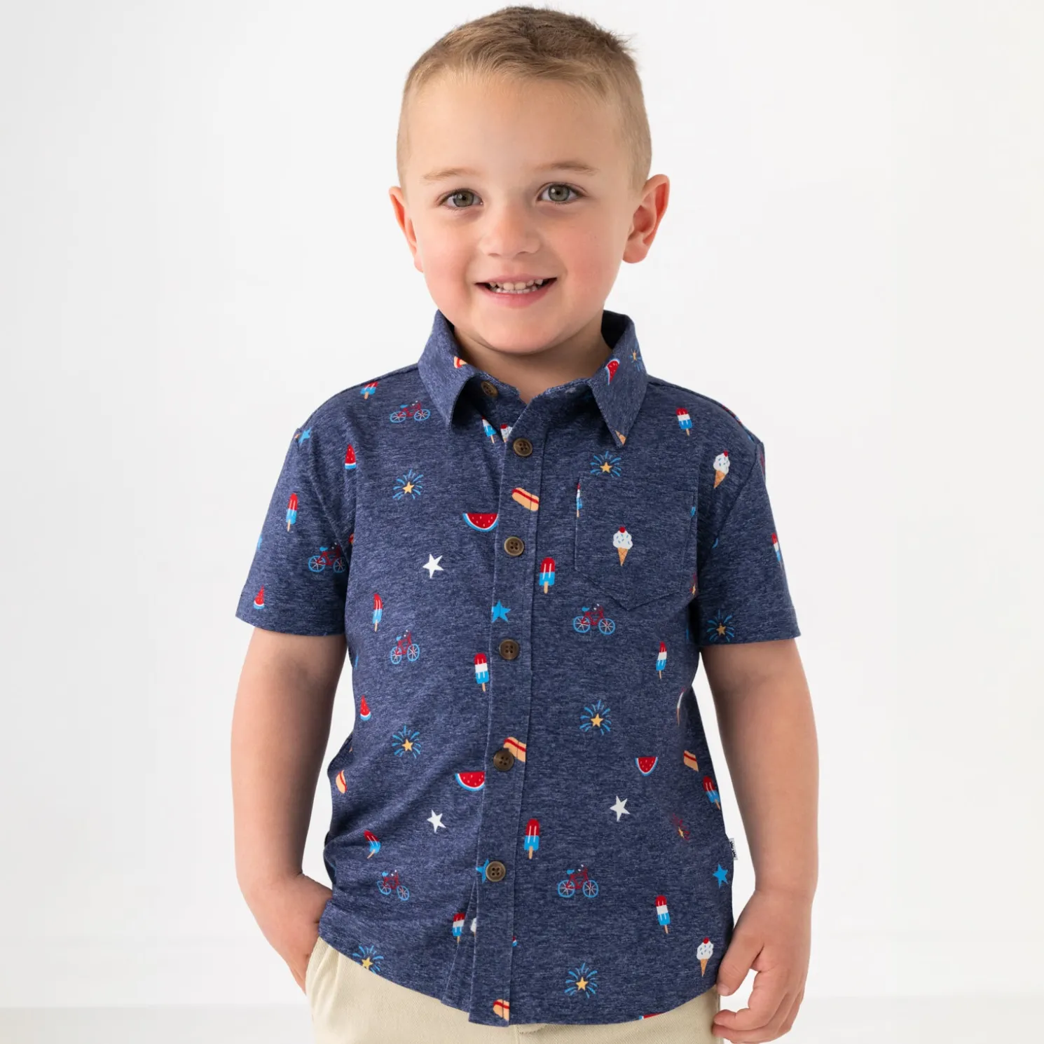 Summer Celebrations Button Down Polo