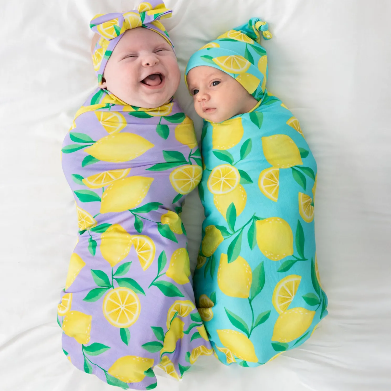 Sunny Citrus Swaddle & Hat Set