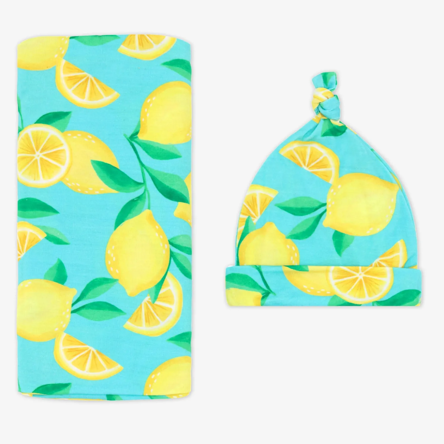 Sunny Citrus Swaddle & Hat Set