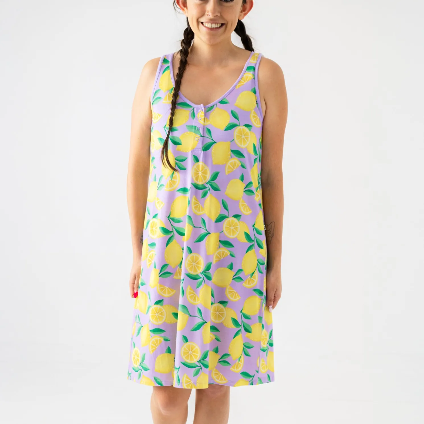 Sunny Citrus Women's Sleeveless Nightgown