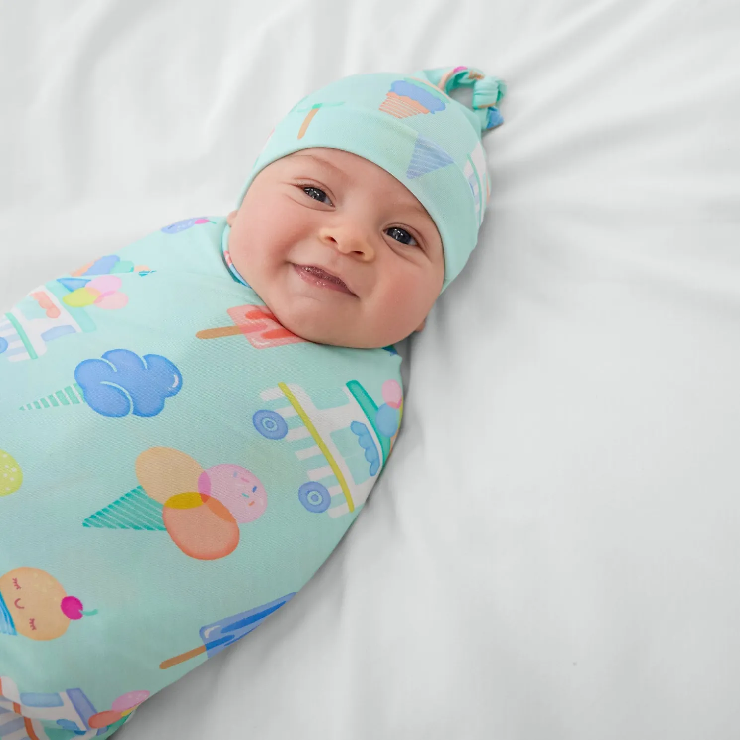 Sweet Scoops Swaddle & Hat Set
