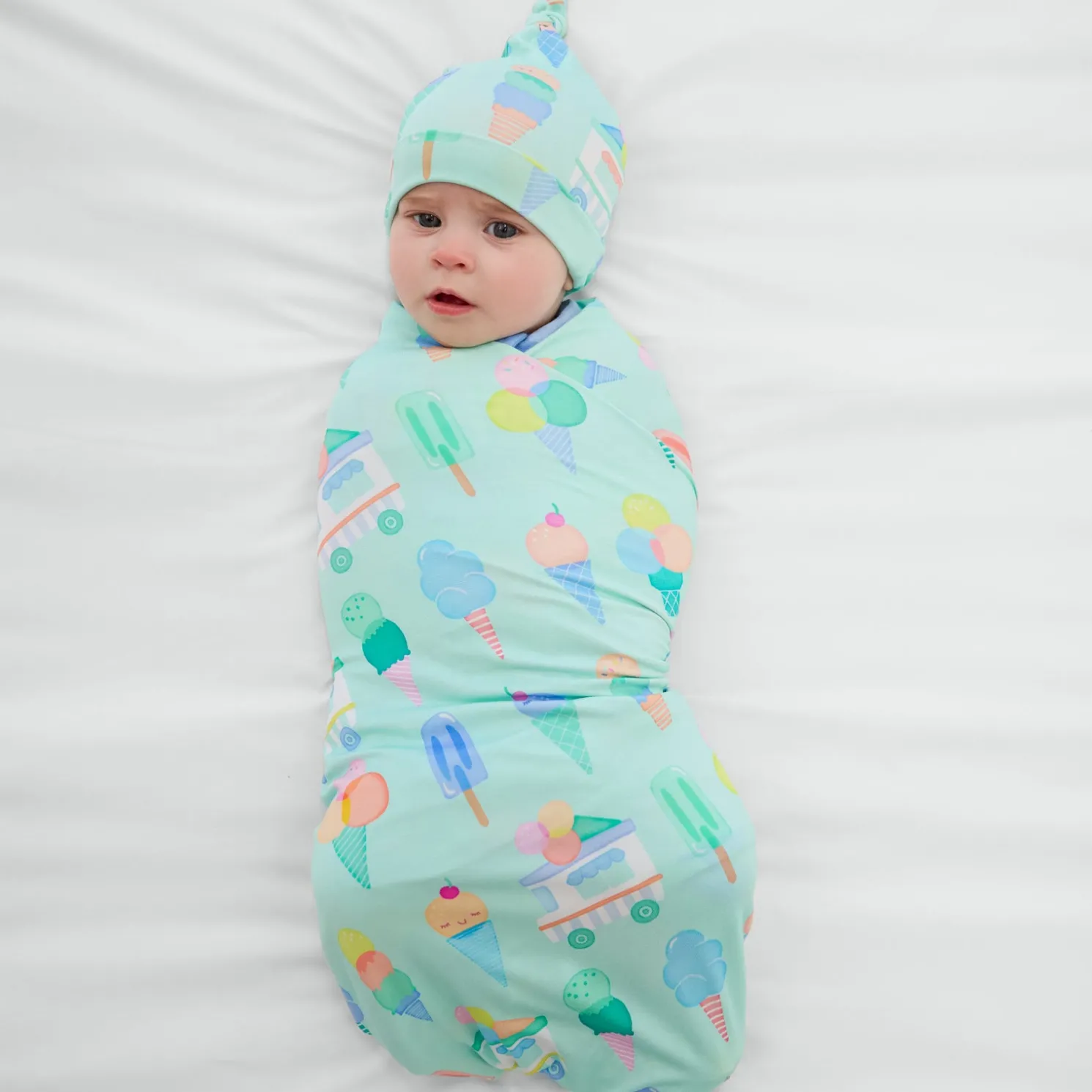 Sweet Scoops Swaddle & Hat Set