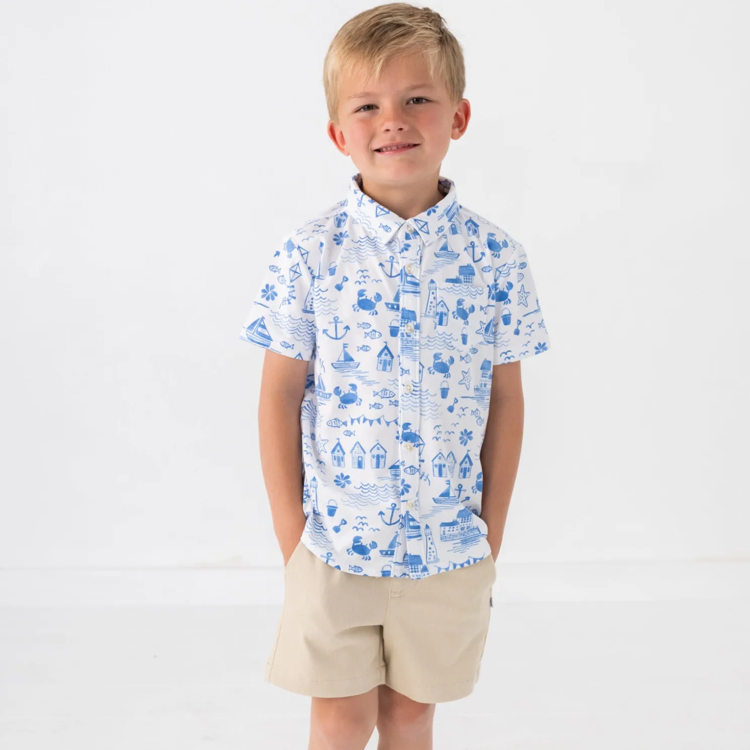 Tidal Treasures Button Down Polo