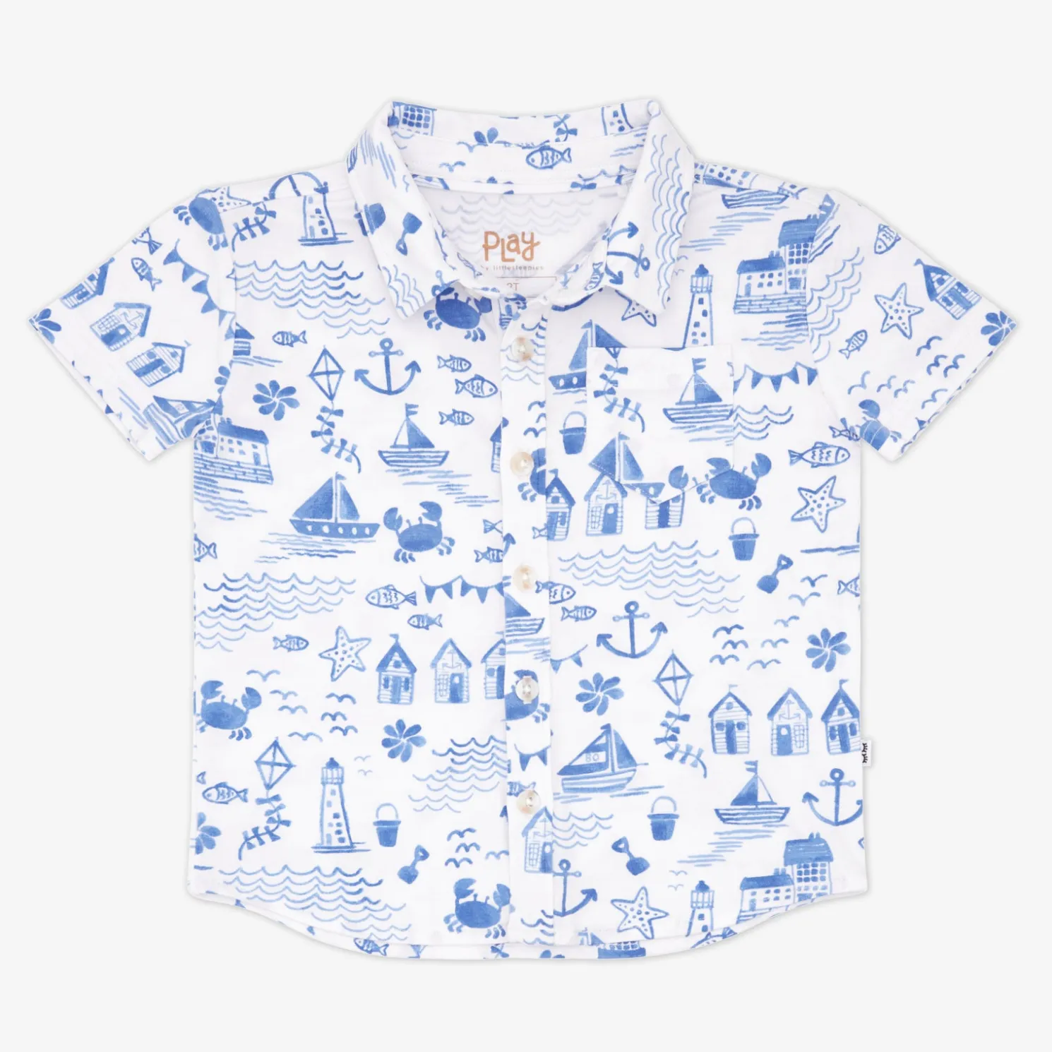 Tidal Treasures Button Down Polo