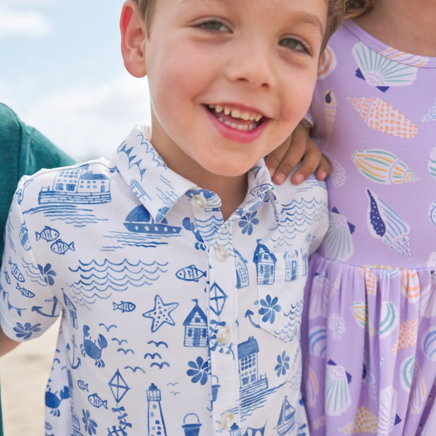 Tidal Treasures Button Down Polo