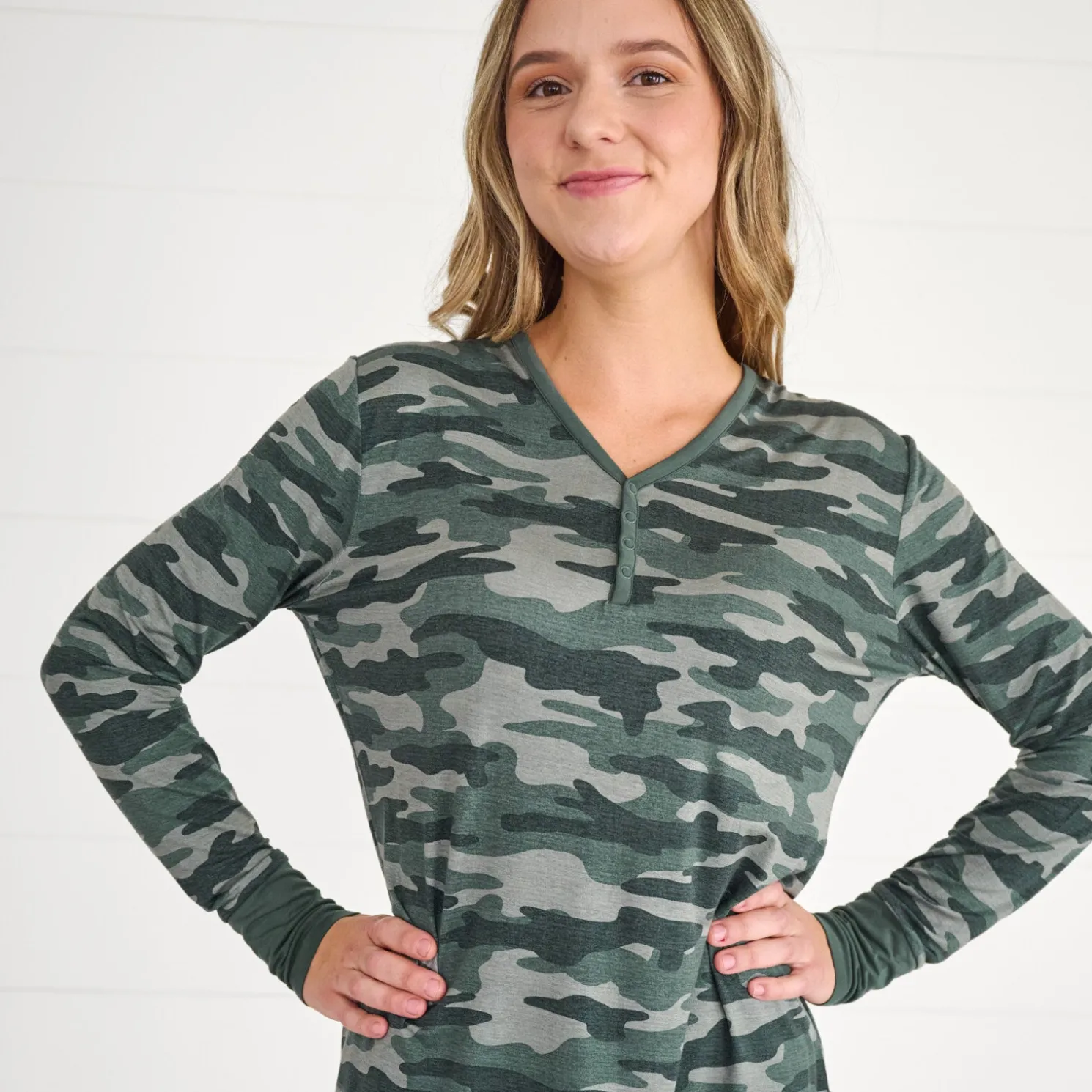 Vintage Camo Women's Pajama Top