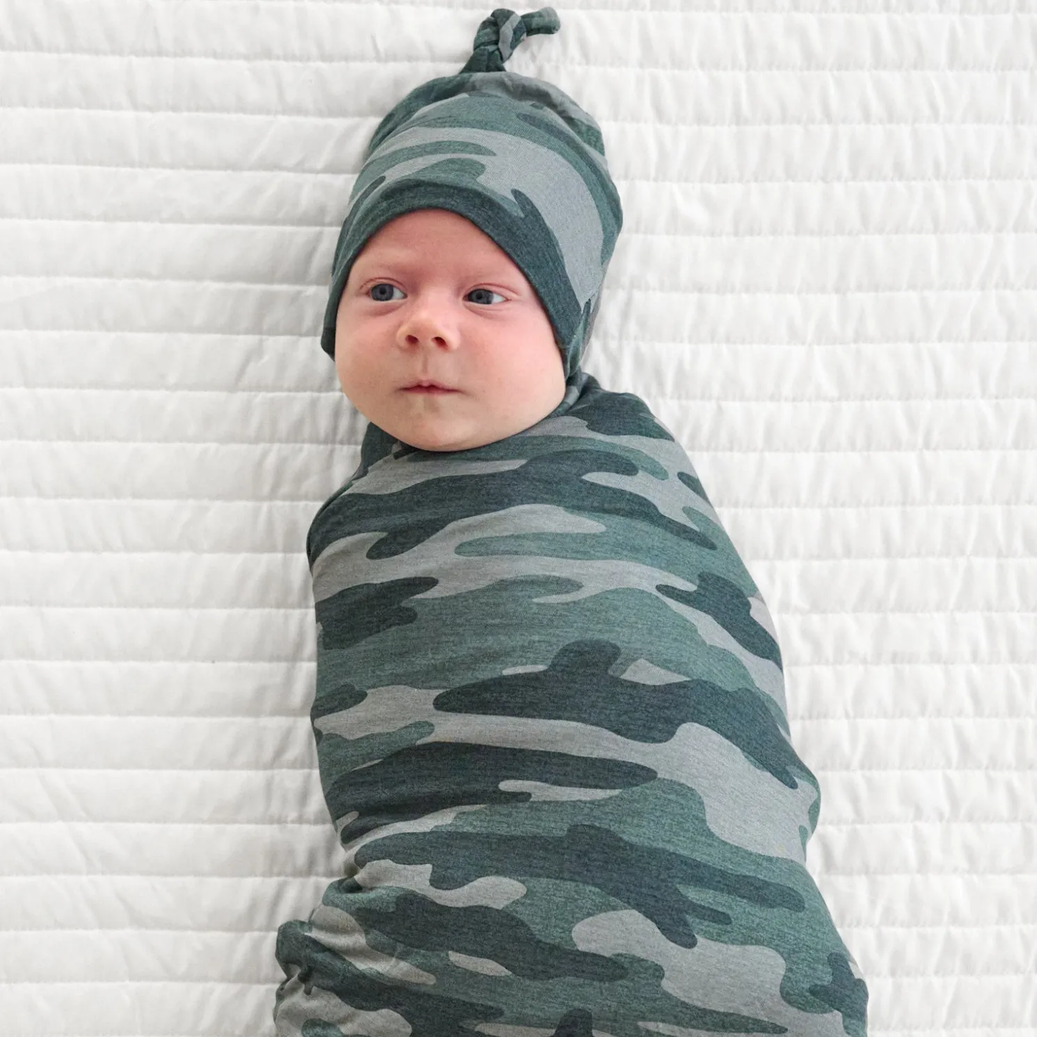 Vintage Camo Swaddle & Hat Set