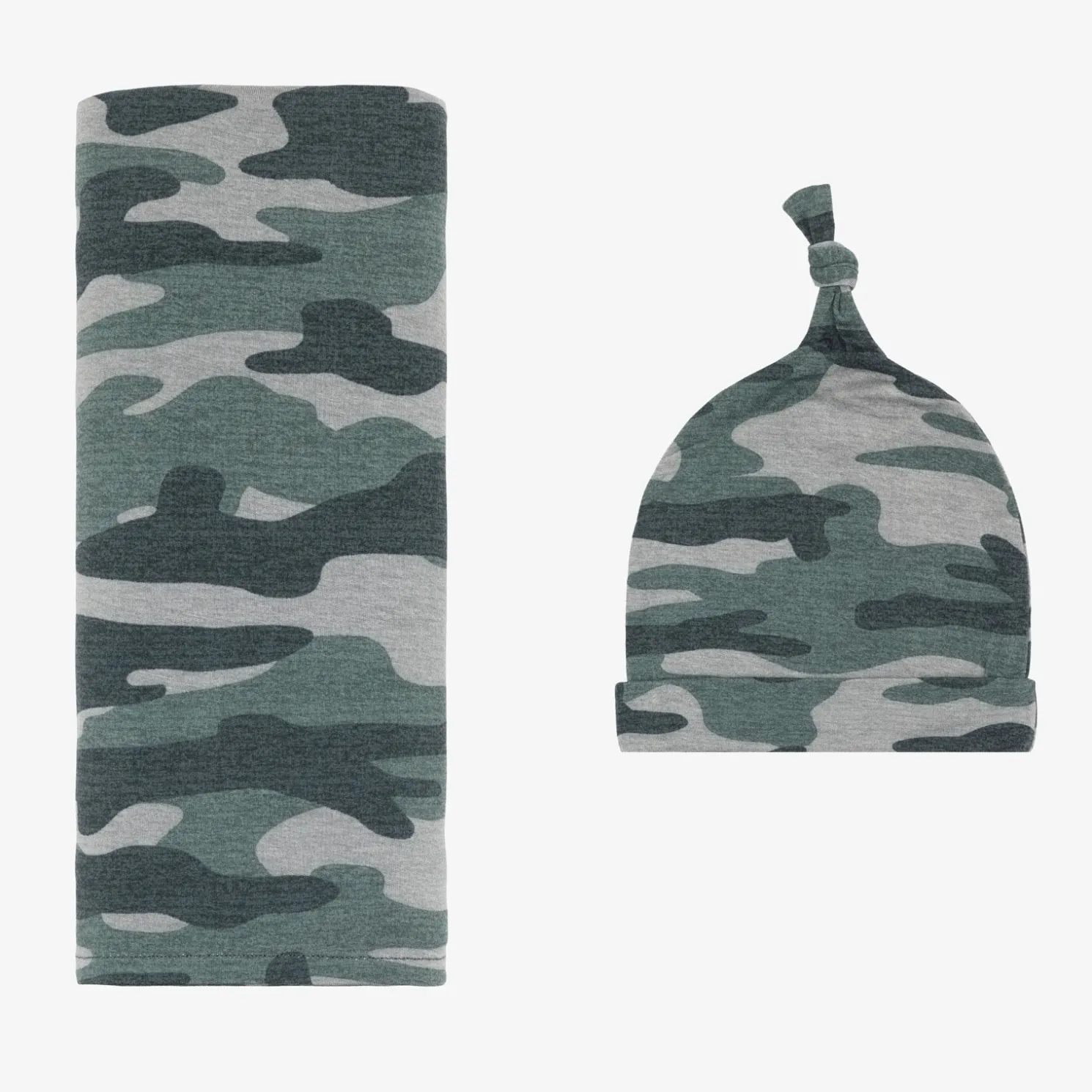 Vintage Camo Swaddle & Hat Set