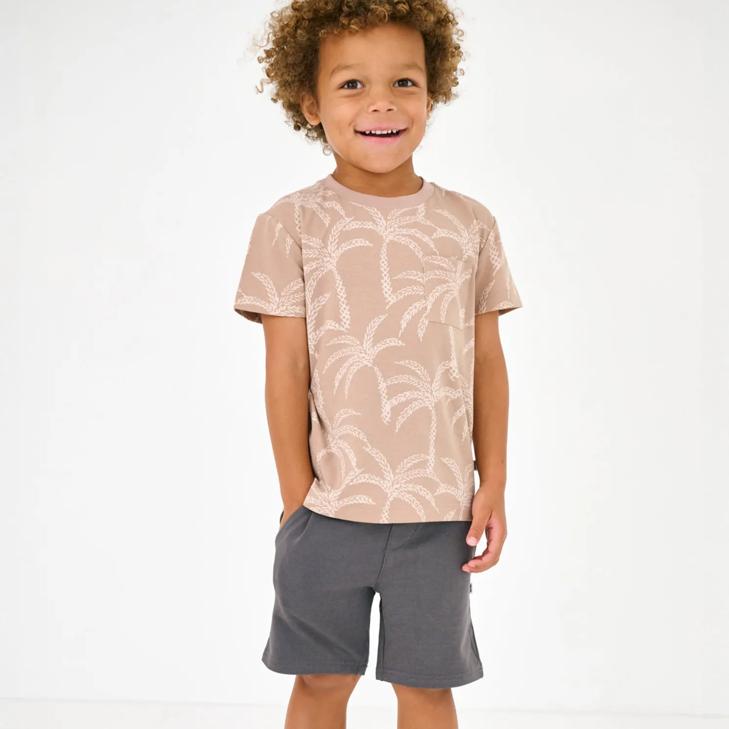 Washed Black Drawstring Shorts