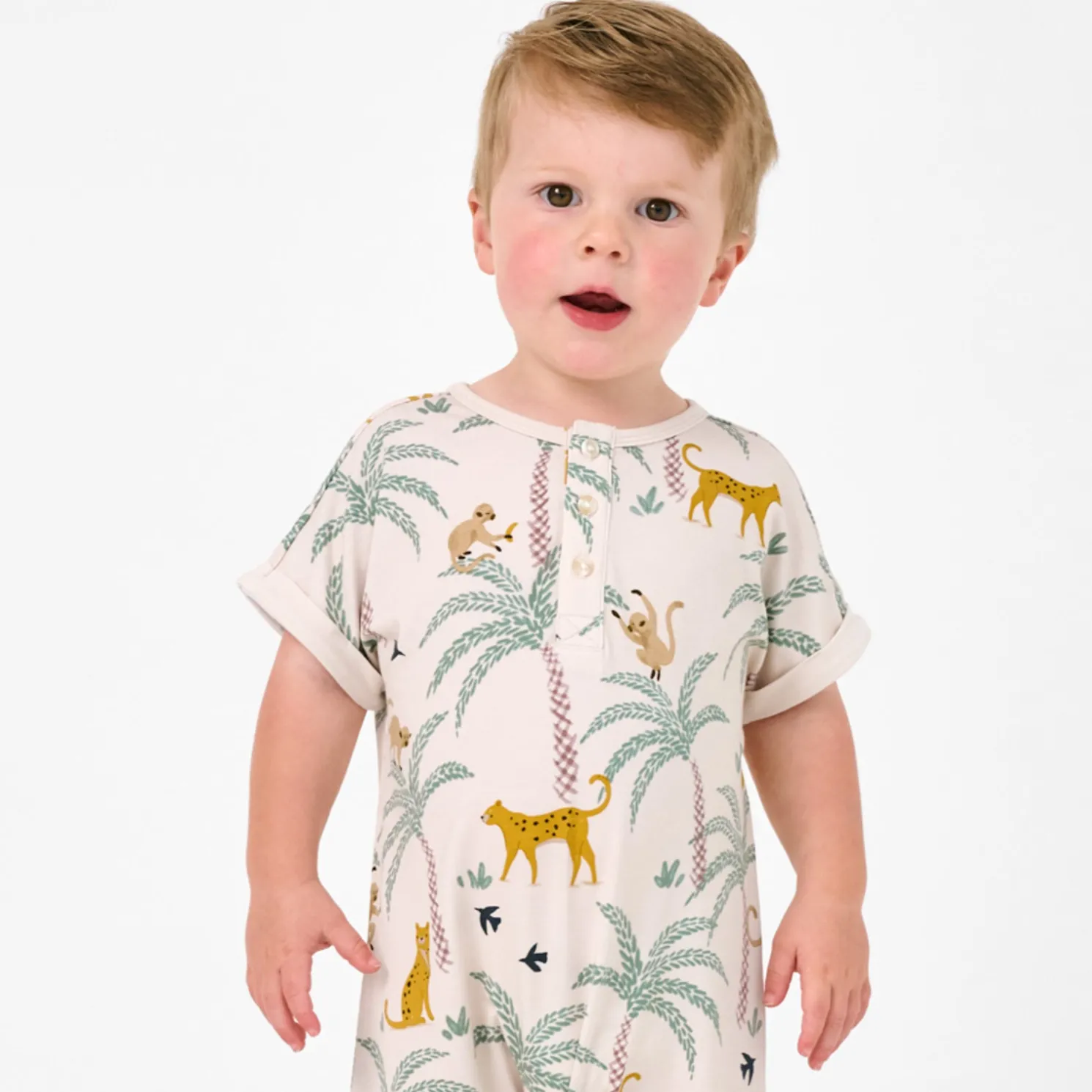 Wild Escape Dolman Henley Romper