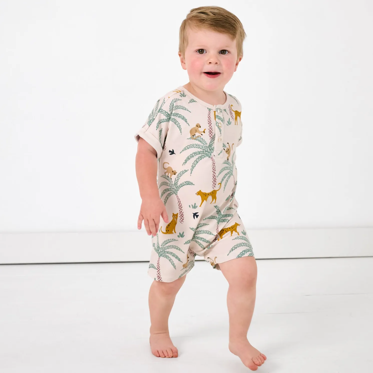 Wild Escape Dolman Henley Romper